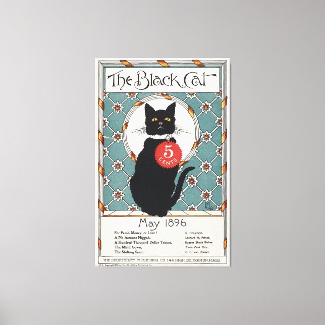 Den svarta katten, maj 1896 canvastryck (Framsida)