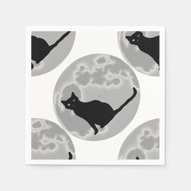 Den svarta katten pappersservett (Framsidan)