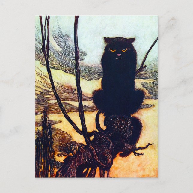 Den svarta katten vykort (Framsida)