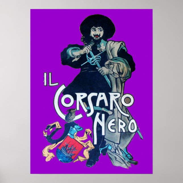 DEN SVARTA KORSAREN  lila Poster (Framsidan)