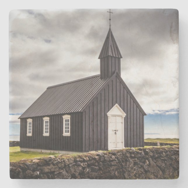 Den svarta kyrkan i Budir, Islandet Stenunderlägg (Framsidan)