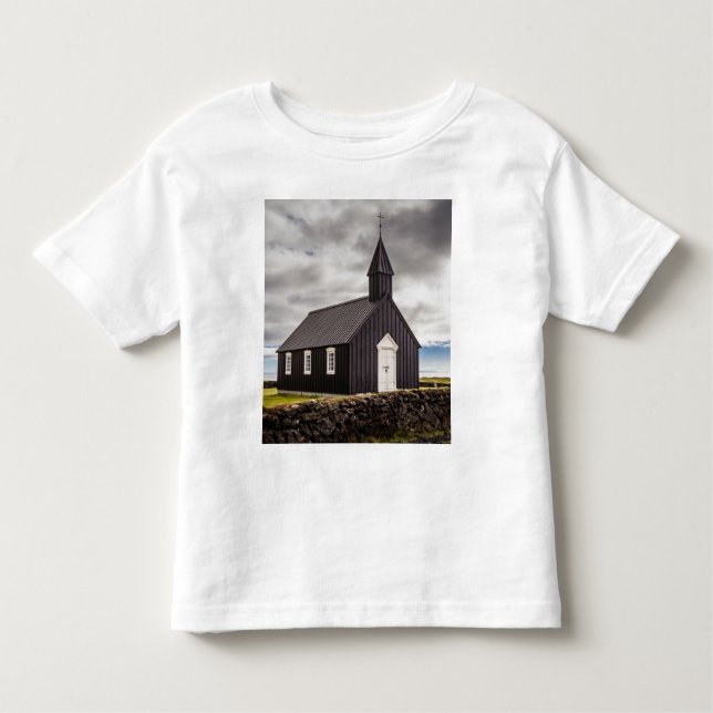 Den svarta kyrkan i Budir, Islandet T Shirt (Framsida)