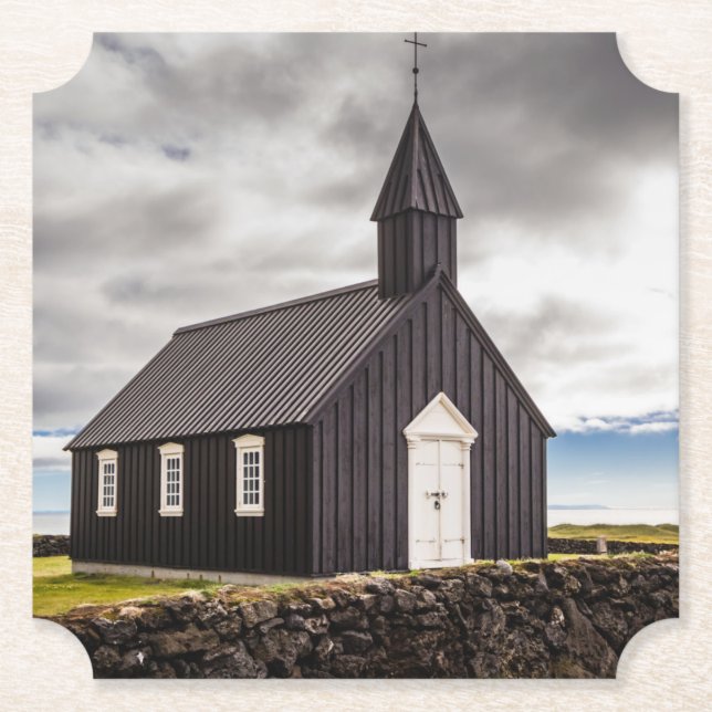 Den svarta kyrkan i Budir, Islandet Underlägg Papper (Framsida)