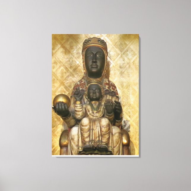 Den svarta Madonna i Montserrat Canvastryck (Framsida)