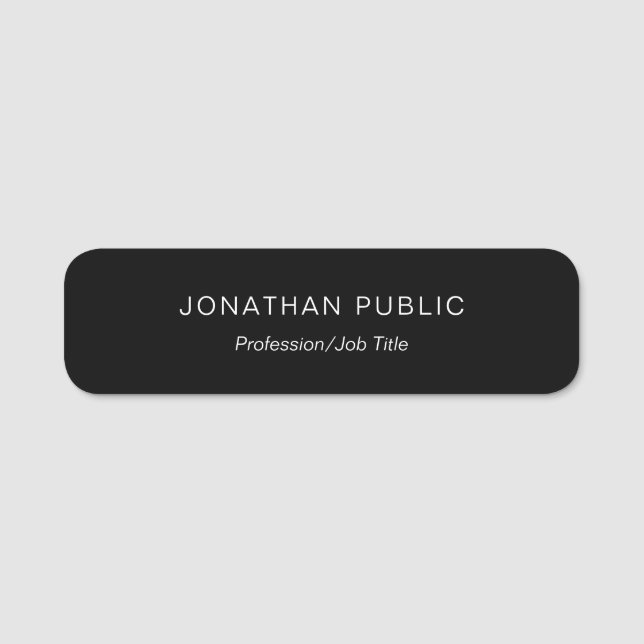 Den svarta mallen med minimalistisk Elegant har av Namnbricka (Framsida)