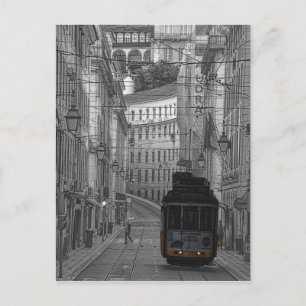 Den svarta och vita gulten Lissabon Vykort