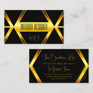 Den svarta Orangen Shimmer Modern med Monogram Visitkort