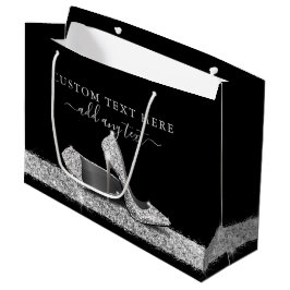 Den svarta Personligen Silver vid glitter Högklack