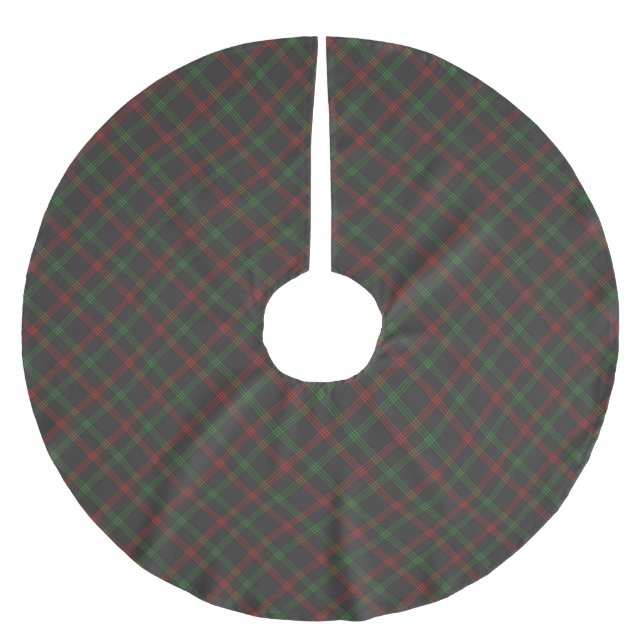 Den svarta röda grönten diagonal mönster julgransmatta borstad polyester (Framsidan)