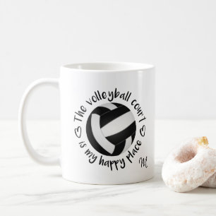 Den svarta vita volleyball-domstolen är min lyckli kaffemugg