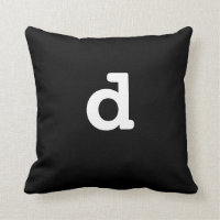 Den svartvita anagramen kudder litet brev D