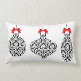 Den svartvita damastast prydnadjulen kudder lumbarkudde