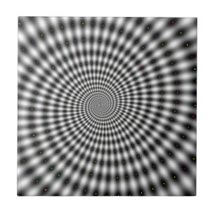 Den svartvita optiska illusionen virvlar runt kakelplatta