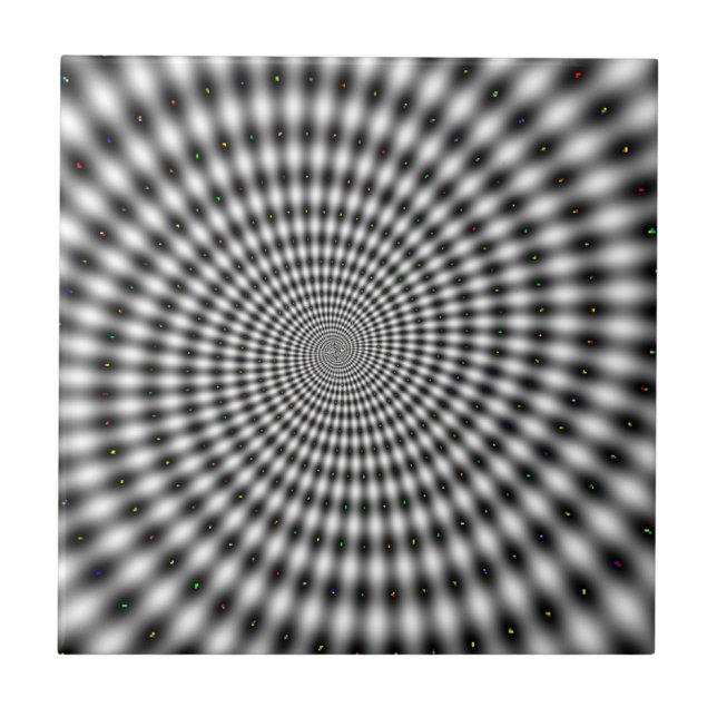 Den svartvita optiska illusionen virvlar runt kakelplatta (Framsidan)
