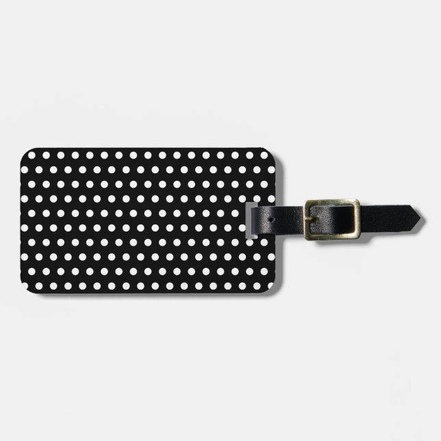 Den svartvita polkaen pricker mönster. Spotty. Bagagebricka (Horisontell Framsida)