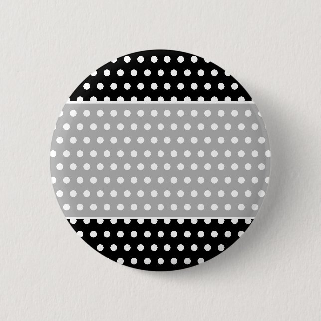 Den svartvita polkaen pricker mönster. Spotty. Knapp (Framsida)
