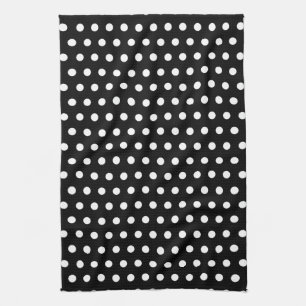 Den svartvita polkaen pricker mönster. Spotty. Kökshandduk