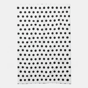 Den svartvita polkaen pricker mönster. Spotty. Kökshandduk