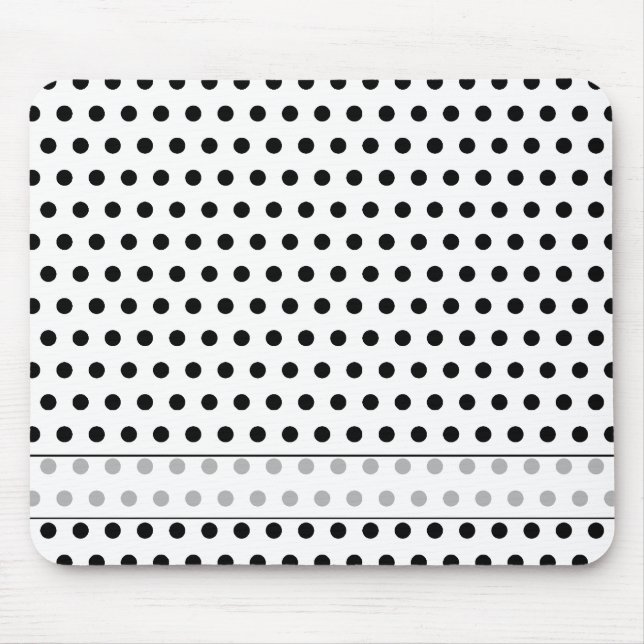 Den svartvita polkaen pricker mönster. Spotty. Musmatta (Framsidan)