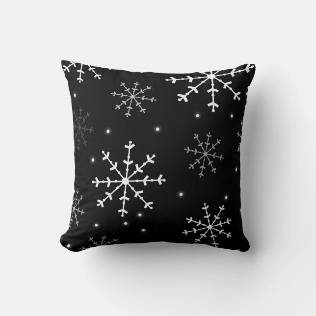 Den svartvita snowflaken kudder kudde (Framsida)