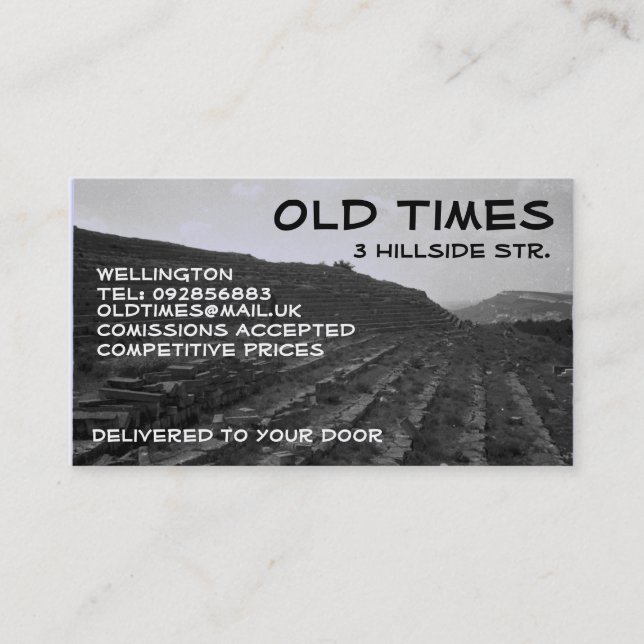 Den svartvita utsiktaffären profilerar kortet visitkort (Framsida)