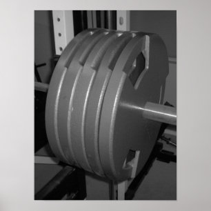 Den svartvita weightliftingen övar poster