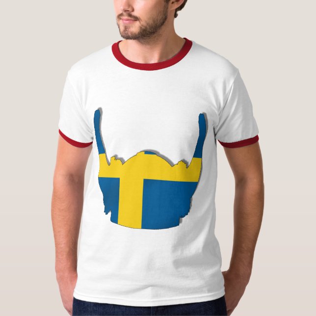 Den svenska Viking hjälmflagga av sverigen Sverige Tee Shirt (Framsida)