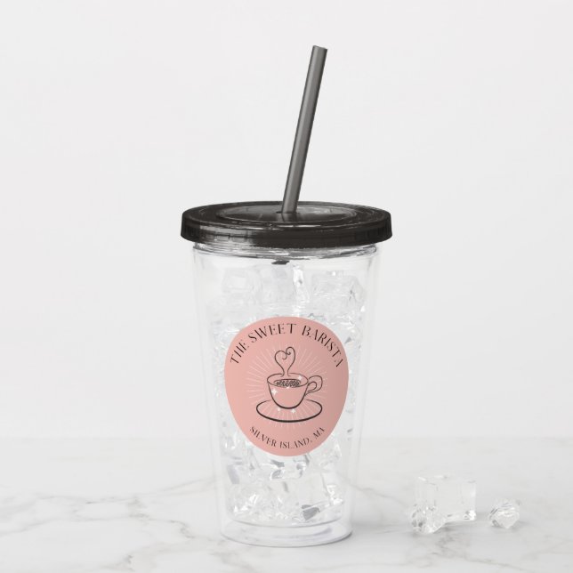 Den svenske akryltublern Barista Take Away Mugg (Baksida Ice)