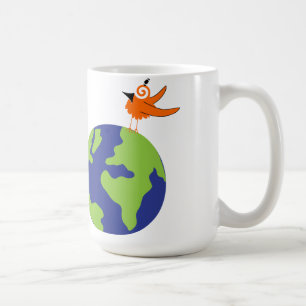 Den Swirly fågeln sparar världen för hållbar j Kaffemugg