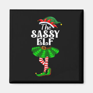 Den Sy Elf Xmas Roliga Jul Matchande Familj Pyjama Magnet