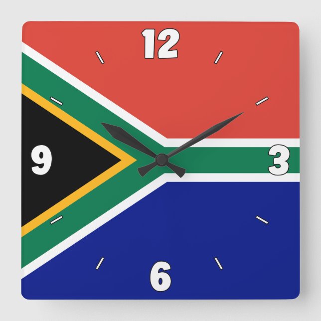 Den syd-Afrika nationella Flagga Patriotic Fyrkantig Klocka (Framsida)