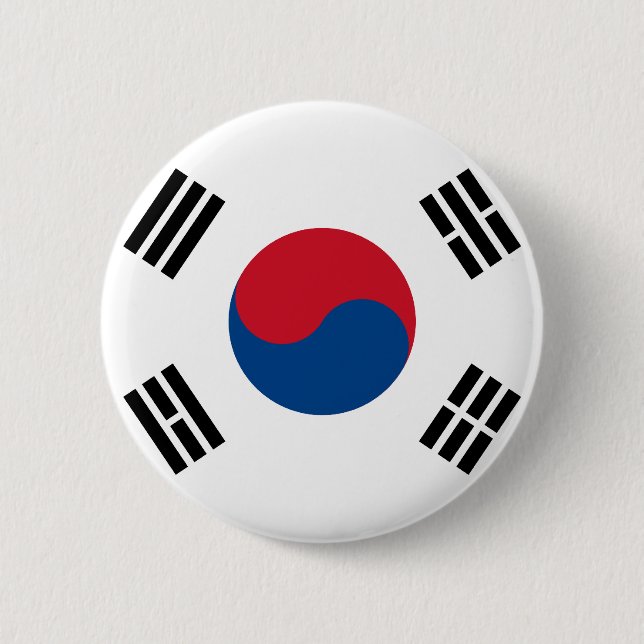Den Sydkorea flagga knäppas Knapp (Framsida)