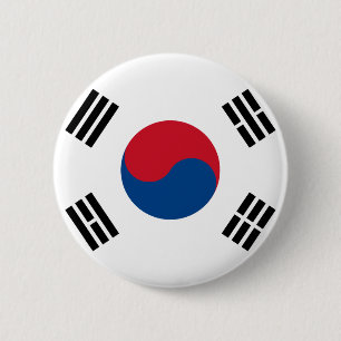 Den Sydkorea flagga knäppas Knapp