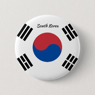 Den sydkoreanska flagga knäppas knapp