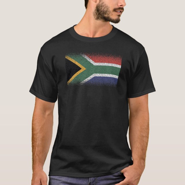Den sydliga Afrikans nationella Flagga souvenir fö T Shirt (Framsida)