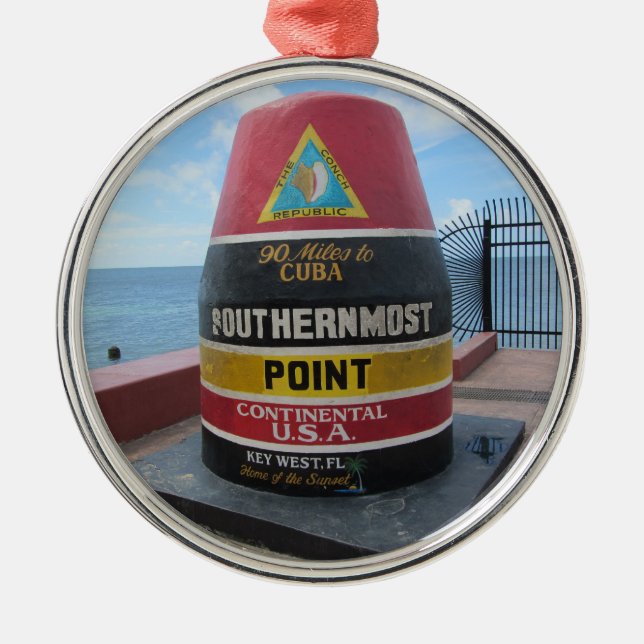 Den sydligaste punkten Nyckel Väster Buoy Julgransprydnad Metall (Framsidan)