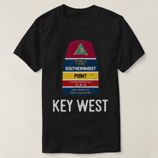 Den sydligaste punkten Nyckel West Florida Keys So T Shirt (Design framsida)