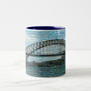 Den Sydney hamnen överbryggar muggen (mosaiken) Två-Tonad Mugg