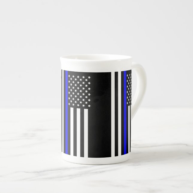 Den symboliska tunna amerikanska Flagga Benporslin Mugg (Framsida höger)