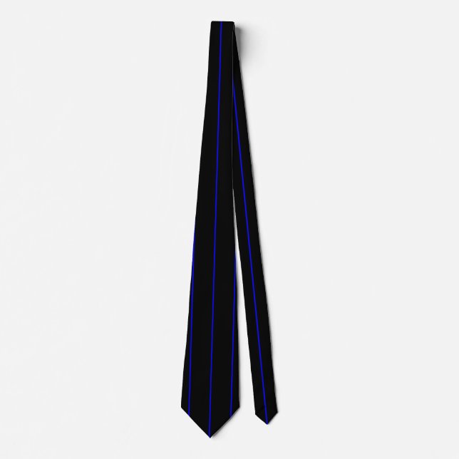 Den symboliska tunna blå linjen på en svart dekor slips (Framsida)