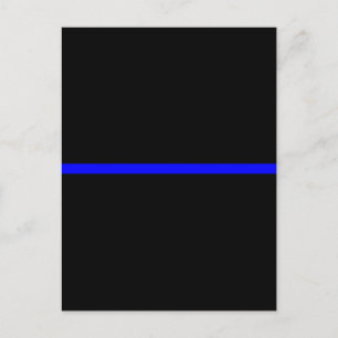 Den symboliska tunna blå linjen på helsvart vykort