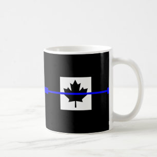 Den symboliska tunna blå linjen på kanadensiska lö kaffemugg