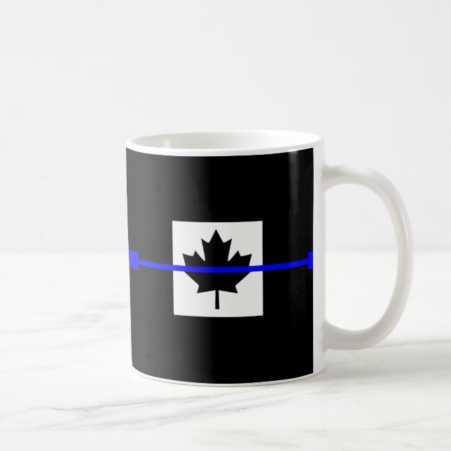 Den symboliska tunna blå linjen på kanadensiska lö kaffemugg (Höger)