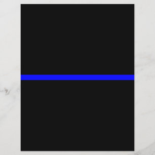 Den symboliska tunna blå linjen på Solid Black Reklamblad