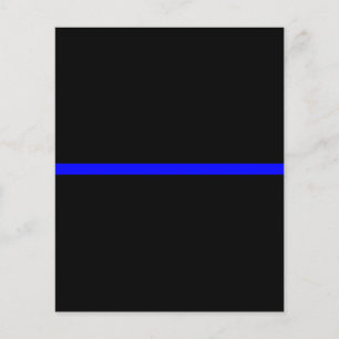 Den symboliska tunna blå linjen på svart bakgrund flygblad