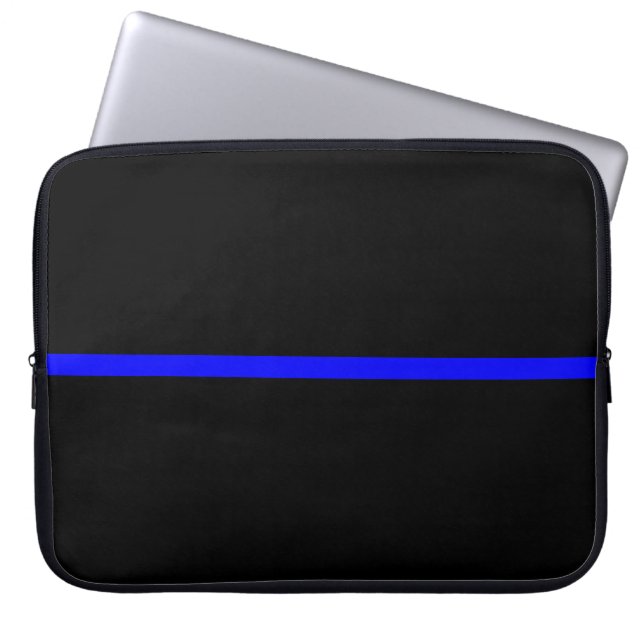 Den symboliska tunna blå linjens uttalande laptop fodral (Framsidan)
