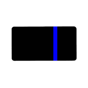 Den symboliska tunna blålinjen på svart adressetikett