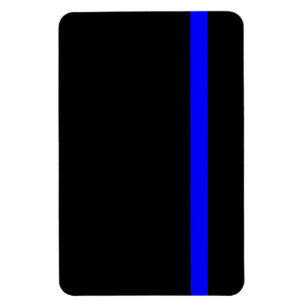 Den symboliska tunna blålinjen på svart magnet