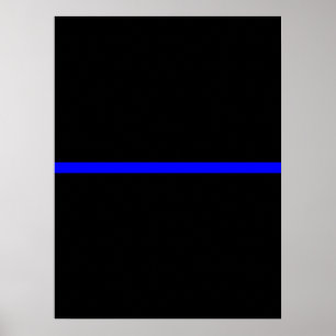 Den symboliska tunna blålinjendekoren poster