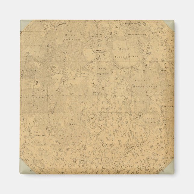 Den synliga sidan av måne yta karta magnet (Framsidan)